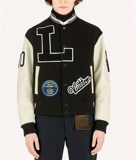 varsity lv jacket|louis vuitton black varsity jacket.